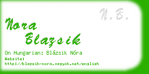 nora blazsik business card
